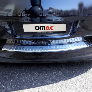 Volkswagen Golf VI Rear Bumper Sill Cover - Omac - Gloss Silver - '10-'13